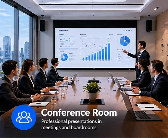 modern conference room projector screen