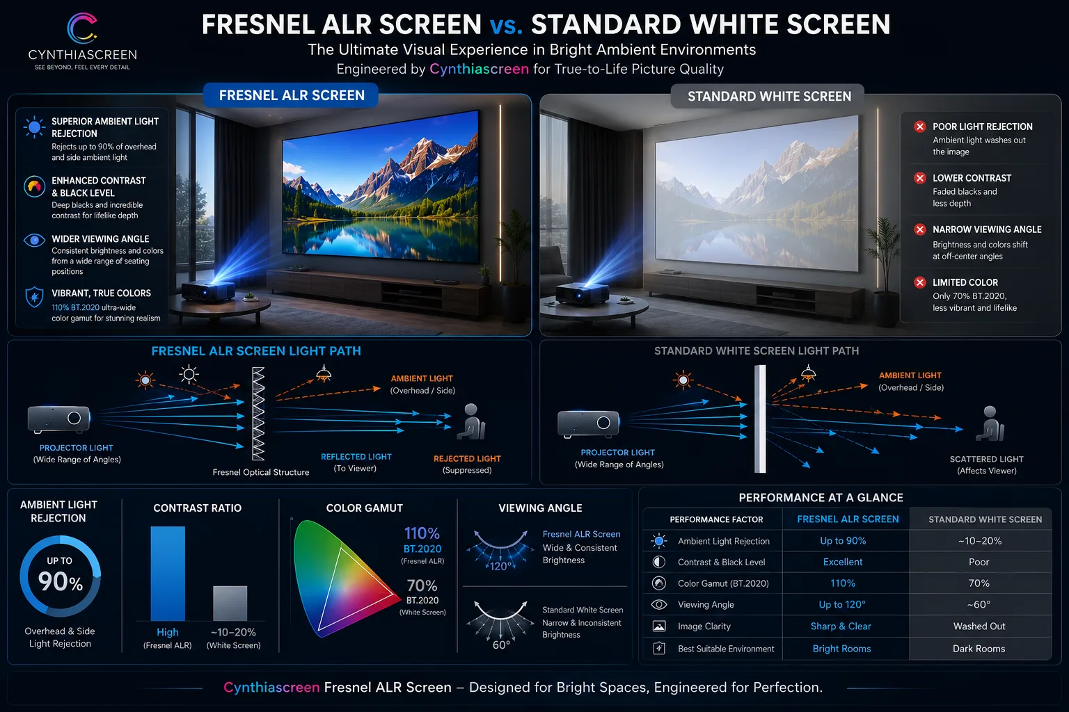 Fresnel ALR and white screen comparison