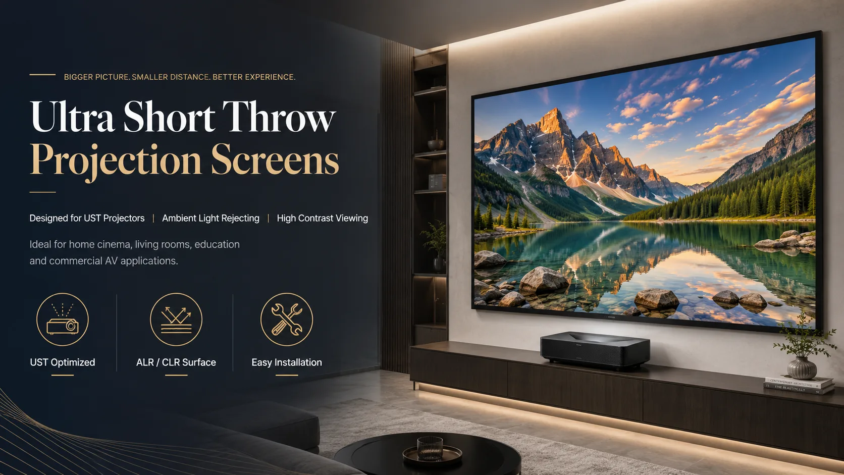 Ultra Short Throw Projection Screen