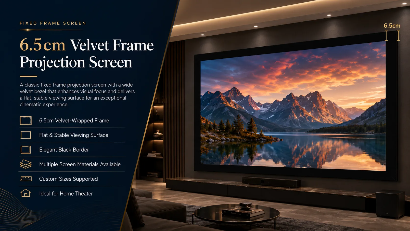 velvet covered Fixed Frame Screen